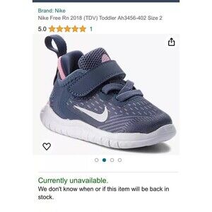 Nike Free RN 2018 (TDV) Light Blue/Pink Toddler Girl's Shoes - Size 6C